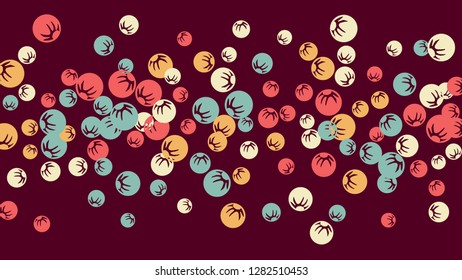 Cute Floral Pattern with Simple Stylized Berries for Greeting Card or Poster. Naive Daisy Berries in Primitive Style. Vector Background for Spring or Summer Design.
