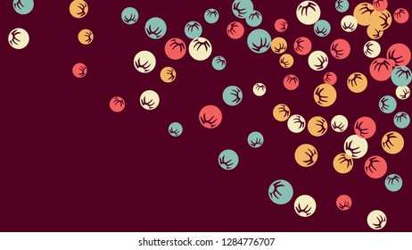 Cute Floral Pattern with Simple Stylized Berries for Greeting Card or Poster. Naive Daisy Berries in Primitive Style. Vector Background for Spring or Summer Design.
