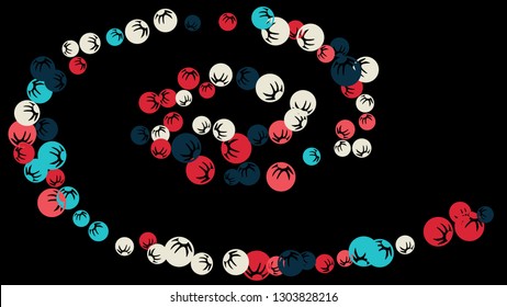 Cute Floral Pattern with Simple Stylized Berries for Greeting Card or Poster. Naive Daisy Berries in Primitive Style. Vector Background for Spring or Summer Design.
