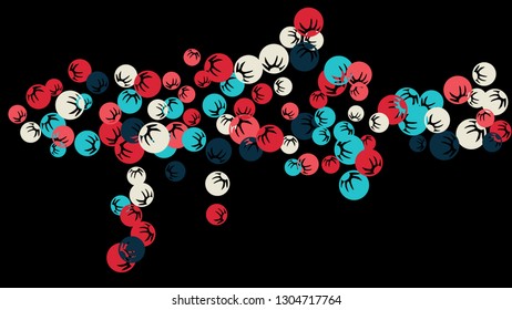 Cute Floral Pattern with Simple Stylized Berries for Greeting Card or Poster. Naive Daisy Berries in Primitive Style. Vector Background for Spring or Summer Design.

