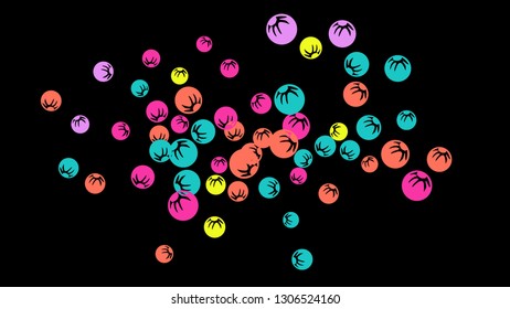 Cute Floral Pattern with Simple Stylized Berries for Greeting Card or Poster. Naive Daisy Berries in Primitive Style. Vector Background for Spring or Summer Design.
