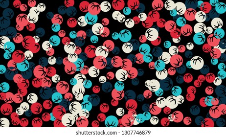Cute Floral Pattern with Simple Stylized Berries for Greeting Card or Poster. Naive Daisy Berries in Primitive Style. Vector Background for Spring or Summer Design.
