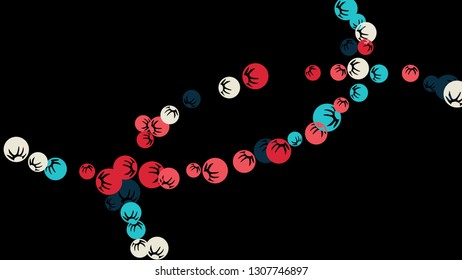 Cute Floral Pattern with Simple Stylized Berries for Greeting Card or Poster. Naive Daisy Berries in Primitive Style. Vector Background for Spring or Summer Design.
