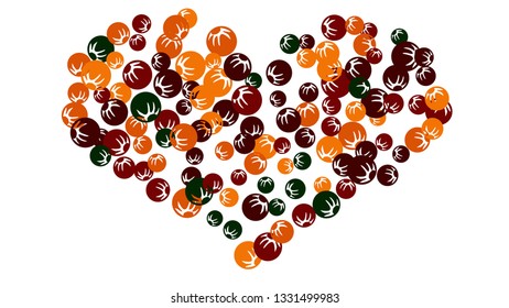 Cute Floral Pattern with Simple Stylized Berries for Greeting Card or Poster. Naive Daisy Berries in Primitive Style. Vector Background for Spring or Summer Design.

