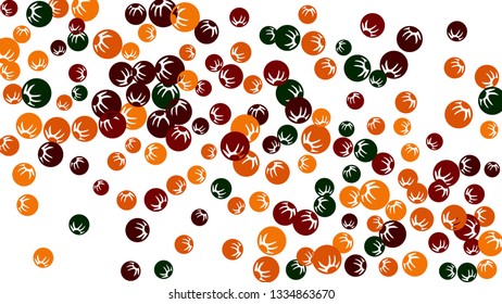 Cute Floral Pattern with Simple Stylized Berries for Greeting Card or Poster. Naive Daisy Berries in Primitive Style. Vector Background for Spring or Summer Design.

