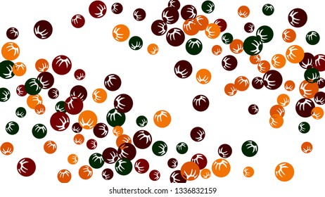 Cute Floral Pattern with Simple Stylized Berries for Greeting Card or Poster. Naive Daisy Berries in Primitive Style. Vector Background for Spring or Summer Design.

