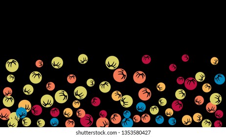 Cute Floral Pattern with Simple Stylized Berries for Greeting Card or Poster. Naive Daisy Berries in Primitive Style. Vector Background for Spring or Summer Design.
