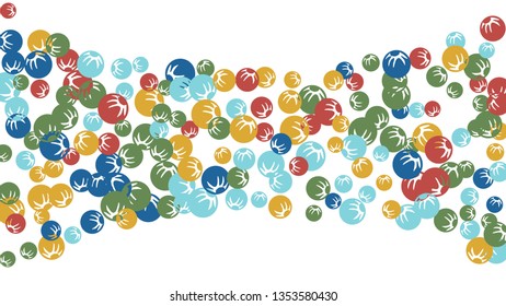 Cute Floral Pattern with Simple Stylized Berries for Greeting Card or Poster. Naive Daisy Berries in Primitive Style. Vector Background for Spring or Summer Design.
