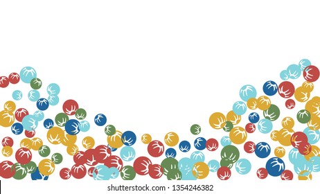 Cute Floral Pattern with Simple Stylized Berries for Greeting Card or Poster. Naive Daisy Berries in Primitive Style. Vector Background for Spring or Summer Design.
