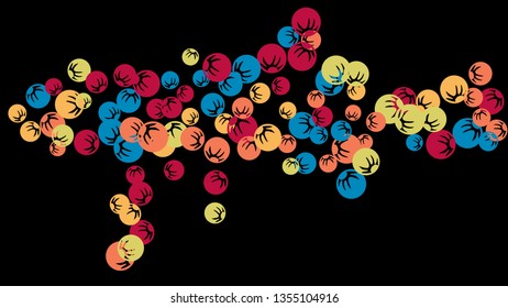 Cute Floral Pattern with Simple Stylized Berries for Greeting Card or Poster. Naive Daisy Berries in Primitive Style. Vector Background for Spring or Summer Design.
