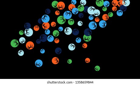 Cute Floral Pattern with Simple Stylized Berries for Greeting Card or Poster. Naive Daisy Berries in Primitive Style. Vector Background for Spring or Summer Design.

