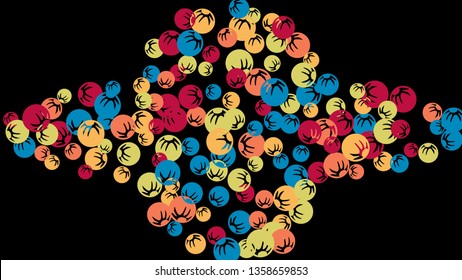 Cute Floral Pattern with Simple Stylized Berries for Greeting Card or Poster. Naive Daisy Berries in Primitive Style. Vector Background for Spring or Summer Design.
