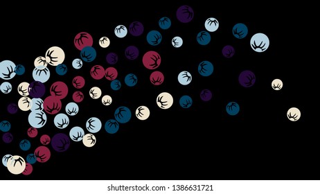 Cute Floral Pattern with Simple Stylized Berries for Greeting Card or Poster. Naive Daisy Berries in Primitive Style. Vector Background for Spring or Summer Design.
