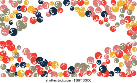 Cute Floral Pattern with Simple Stylized Berries for Greeting Card or Poster. Naive Daisy Berries in Primitive Style. Vector Background for Spring or Summer Design.
