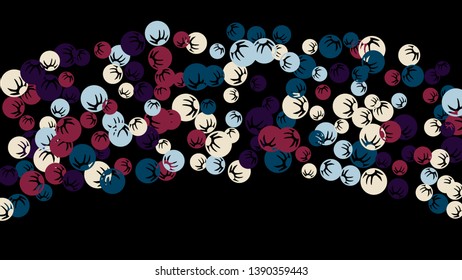 Cute Floral Pattern with Simple Stylized Berries for Greeting Card or Poster. Naive Daisy Berries in Primitive Style. Vector Background for Spring or Summer Design.
