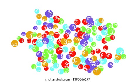 Cute Floral Pattern with Simple Stylized Berries for Greeting Card or Poster. Naive Daisy Berries in Primitive Style. Vector Background for Spring or Summer Design.
