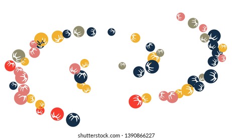 Cute Floral Pattern with Simple Stylized Berries for Greeting Card or Poster. Naive Daisy Berries in Primitive Style. Vector Background for Spring or Summer Design.
