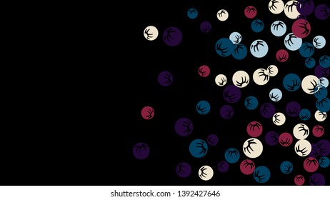 Cute Floral Pattern with Simple Stylized Berries for Greeting Card or Poster. Naive Daisy Berries in Primitive Style. Vector Background for Spring or Summer Design.

