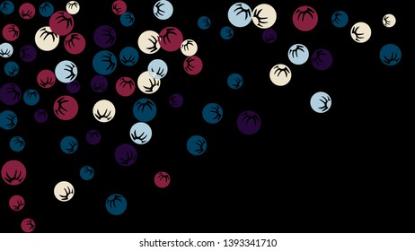 Cute Floral Pattern with Simple Stylized Berries for Greeting Card or Poster. Naive Daisy Berries in Primitive Style. Vector Background for Spring or Summer Design.
