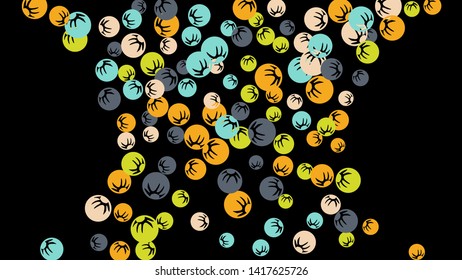 Cute Floral Pattern with Simple Stylized Berries for Greeting Card or Poster. Naive Daisy Berries in Primitive Style. Vector Background for Spring or Summer Design.

