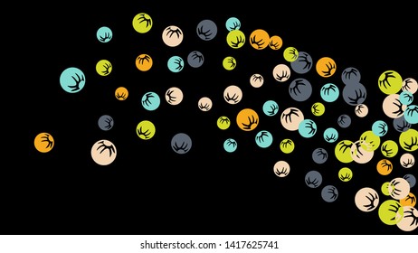 Cute Floral Pattern with Simple Stylized Berries for Greeting Card or Poster. Naive Daisy Berries in Primitive Style. Vector Background for Spring or Summer Design.
