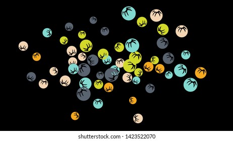 Cute Floral Pattern with Simple Stylized Berries for Greeting Card or Poster. Naive Daisy Berries in Primitive Style. Vector Background for Spring or Summer Design.
