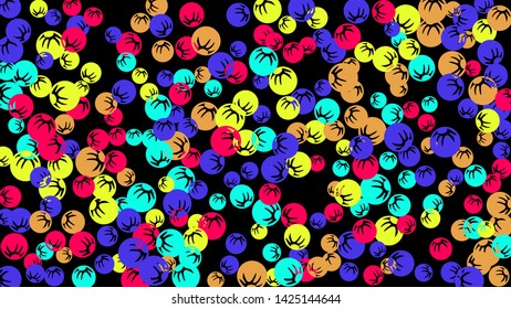 Cute Floral Pattern with Simple Stylized Berries for Greeting Card or Poster. Naive Daisy Berries in Primitive Style. Vector Background for Spring or Summer Design.
