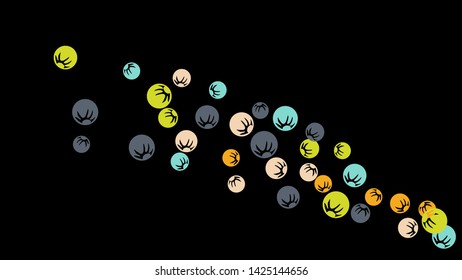 Cute Floral Pattern with Simple Stylized Berries for Greeting Card or Poster. Naive Daisy Berries in Primitive Style. Vector Background for Spring or Summer Design.
