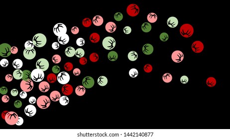 Cute Floral Pattern with Simple Stylized Berries for Greeting Card or Poster. Naive Daisy Berries in Primitive Style. Vector Background for Spring or Summer Design.
