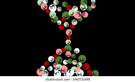 Cute Floral Pattern with Simple Stylized Berries for Greeting Card or Poster. Naive Daisy Berries in Primitive Style. Vector Background for Spring or Summer Design.
