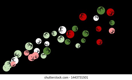 Cute Floral Pattern with Simple Stylized Berries for Greeting Card or Poster. Naive Daisy Berries in Primitive Style. Vector Background for Spring or Summer Design.
