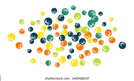 Cute Floral Pattern with Simple Stylized Berries for Greeting Card or Poster. Naive Daisy Berries in Primitive Style. Vector Background for Spring or Summer Design.
