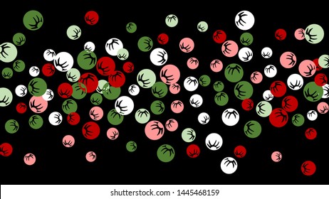 Cute Floral Pattern with Simple Stylized Berries for Greeting Card or Poster. Naive Daisy Berries in Primitive Style. Vector Background for Spring or Summer Design.
