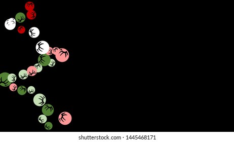 Cute Floral Pattern with Simple Stylized Berries for Greeting Card or Poster. Naive Daisy Berries in Primitive Style. Vector Background for Spring or Summer Design.
