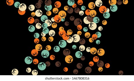 Cute Floral Pattern with Simple Stylized Berries for Greeting Card or Poster. Naive Daisy Berries in Primitive Style. Vector Background for Spring or Summer Design.
