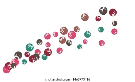 Cute Floral Pattern with Simple Stylized Berries for Greeting Card or Poster. Naive Daisy Berries in Primitive Style. Vector Background for Spring or Summer Design.

