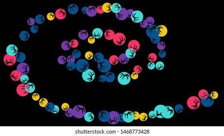 Cute Floral Pattern with Simple Stylized Berries for Greeting Card or Poster. Naive Daisy Berries in Primitive Style. Vector Background for Spring or Summer Design.
