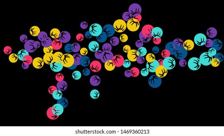 Cute Floral Pattern with Simple Stylized Berries for Greeting Card or Poster. Naive Daisy Berries in Primitive Style. Vector Background for Spring or Summer Design.
