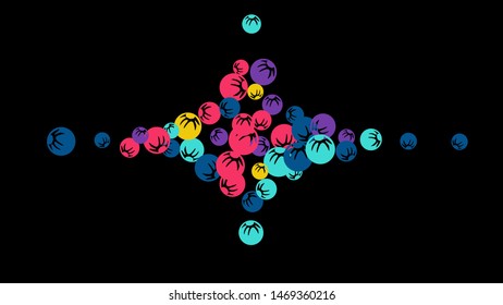 Cute Floral Pattern with Simple Stylized Berries for Greeting Card or Poster. Naive Daisy Berries in Primitive Style. Vector Background for Spring or Summer Design.
