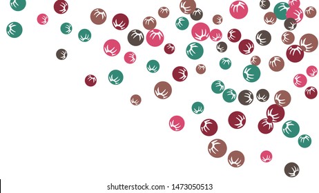 Cute Floral Pattern with Simple Stylized Berries for Greeting Card or Poster. Naive Daisy Berries in Primitive Style. Vector Background for Spring or Summer Design.
