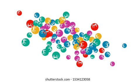 Cute Floral Pattern with Simple Stylized Berries for Greeting Card or Poster. Naive Daisy Berries in Primitive Style. Vector Background for Spring or Summer Design.
