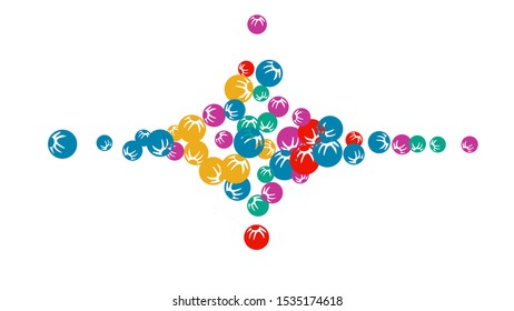 Cute Floral Pattern with Simple Stylized Berries for Greeting Card or Poster. Naive Daisy Berries in Primitive Style. Vector Background for Spring or Summer Design.
