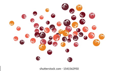 Cute Floral Pattern with Simple Stylized Berries for Greeting Card or Poster. Naive Daisy Berries in Primitive Style. Vector Background for Spring or Summer Design.

