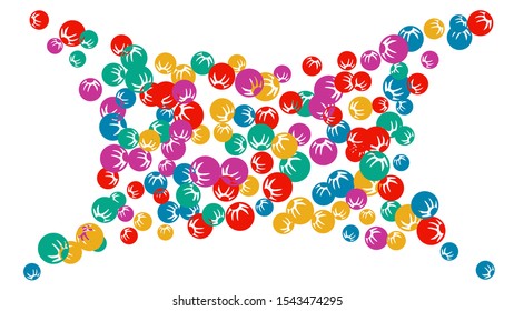 Cute Floral Pattern with Simple Stylized Berries for Greeting Card or Poster. Naive Daisy Berries in Primitive Style. Vector Background for Spring or Summer Design.
