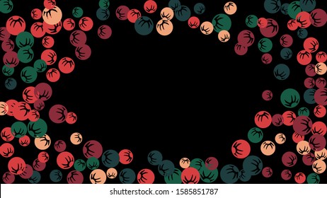 Cute Floral Pattern with Simple Stylized Berries for Greeting Card or Poster. Naive Daisy Berries in Primitive Style. Vector Background for Spring or Summer Design.
