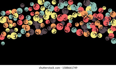 Cute Floral Pattern with Simple Stylized Berries for Greeting Card or Poster. Naive Daisy Berries in Primitive Style. Vector Background for Spring or Summer Design.
