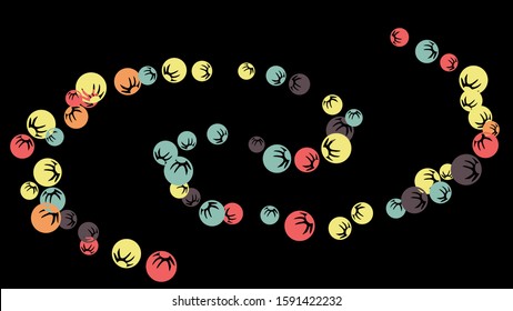 Cute Floral Pattern with Simple Stylized Berries for Greeting Card or Poster. Naive Daisy Berries in Primitive Style. Vector Background for Spring or Summer Design.
