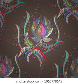 Cute Floral pattern in the small flower. Vector illustration. Seamless floral pattern with nice doodles flowers. Beautiful fabric pattern.