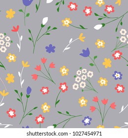 Cute floral pattern in the small flower. Seamless vector texture for fashion prints, wrapping, textile, paper, wallpaper. Flowery background.