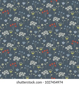 Cute floral pattern in the small flower. Seamless vector texture for fashion prints, wrapping, textile, paper, wallpaper. Flowery background.